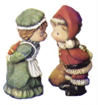 Santa Kids kissing Mr & Mrs. Claus #1992-Kim