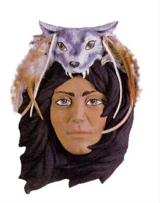 MASK Indian MAN with Wolf Hat